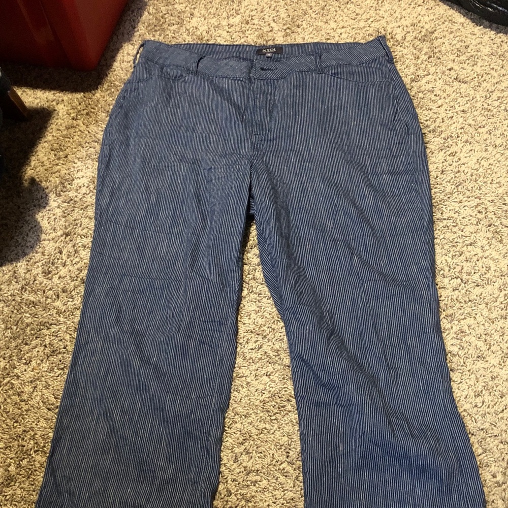 NYDJ Blue Pinstripe Chinos